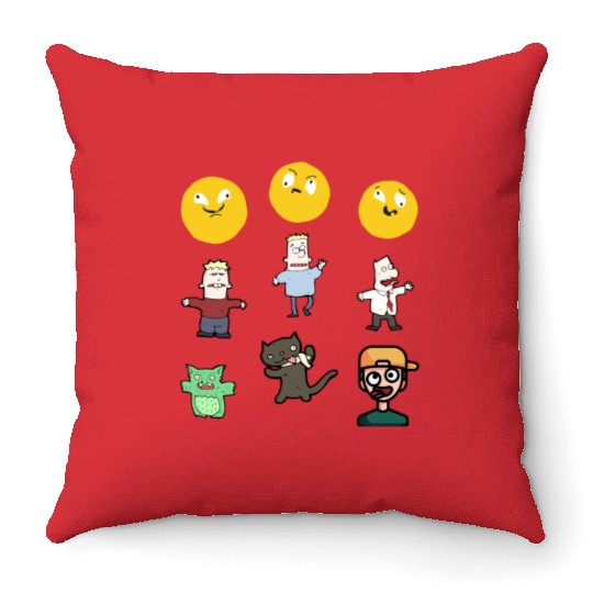 goofy ahh Throw Pillows