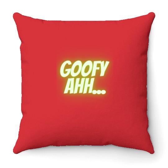 Gooeey Green Goofy Ahh Throw Pillows