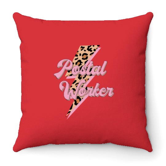 Postal worker thunder Throw Pillows
