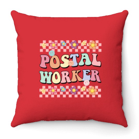 Floral POSTAL WORKER Throw Pillows