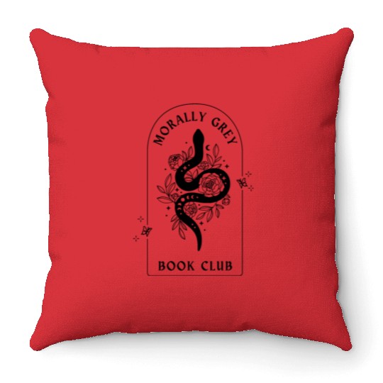 Morally grey book club Throw Pillows