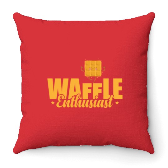 Waffle Enthusiast Snack Pastry Baker Throw Pillows