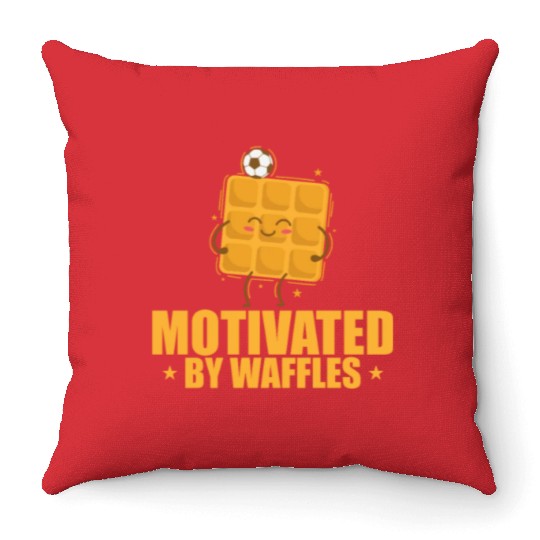Motivated by Waffles Dough Pastry Snack Throw Pillows