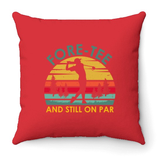 Funny 40th birthday Golf Player For Men Golfer Throw Pillows