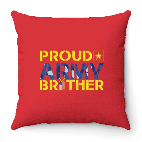 Proud Army Brother Throw Pillows