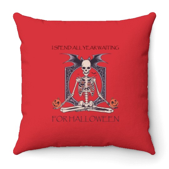 Yoga Skeleton Throw Pillows Skull Halloween Throw Pillows