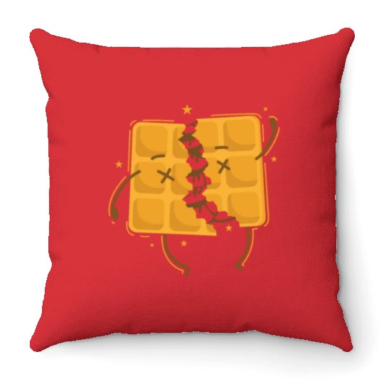 filled Waffle Dough Pastry Baker Snack Throw Pillows