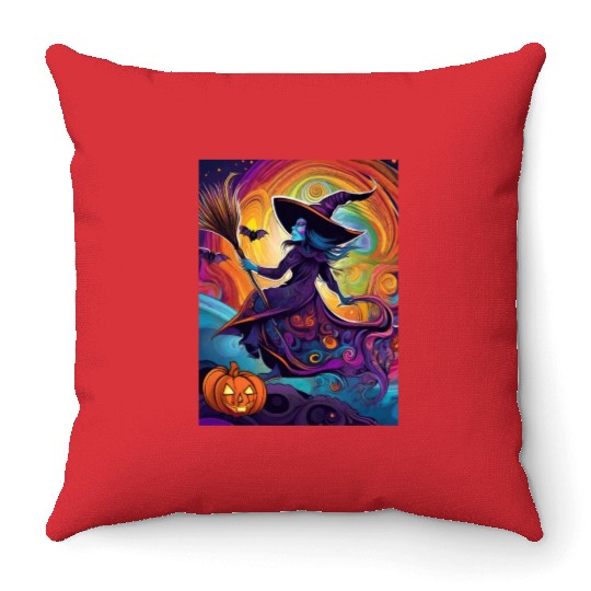 Halloween Witch Throw Pillows