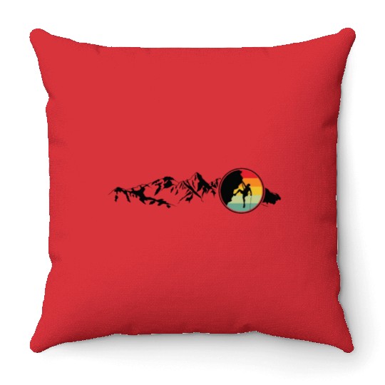 Mountain Climbing Rock Climbing Mountaineering Throw Pillows