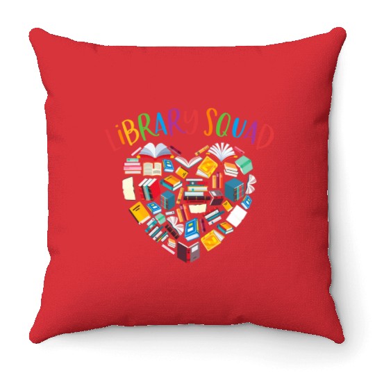 Library Squad Librarian Bookworm Book Lover Throw Pillows