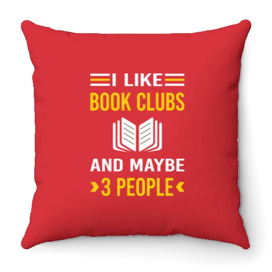 3 People Book Club Read Reader Reading Books Throw Pillows