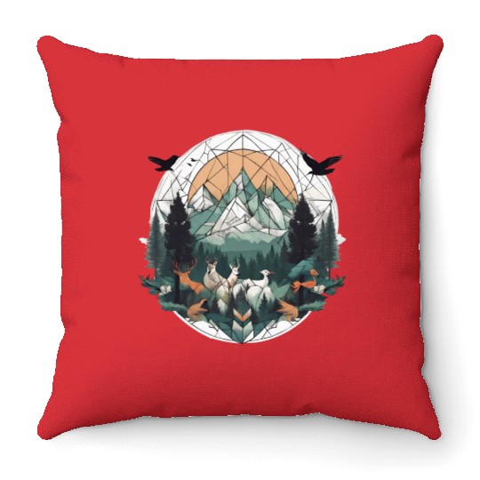 Geoforest Tapestry Throw Pillows