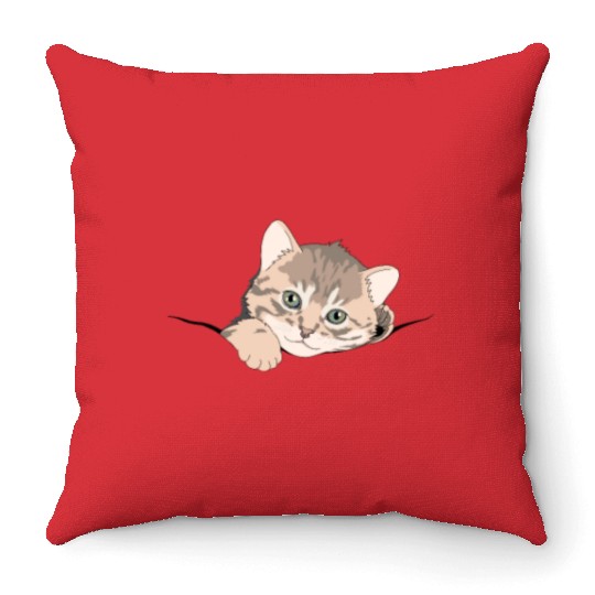 Pocket Baby Cat Throw Pillows
