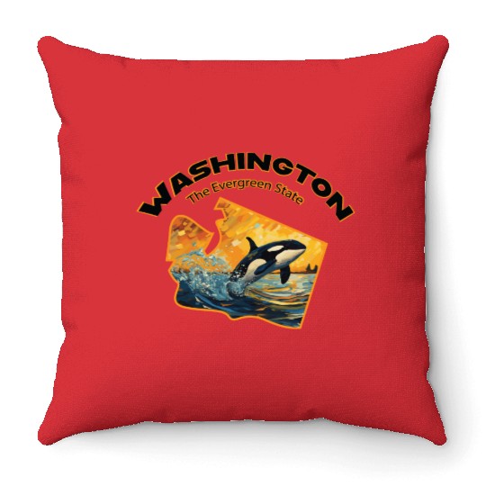 Washington Wildlife - orca Throw Pillows