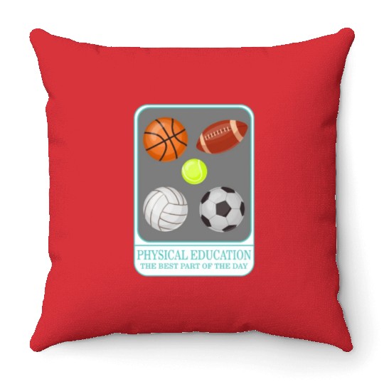 Physical Education Teacher Throw Pillows, P.E. Physical