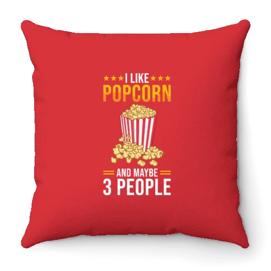 Popcorn Lover Gift Funny Popcorn Throw Pillows