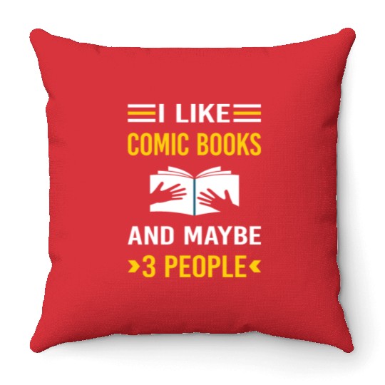 3 People Comic Books Comics Throw Pillows