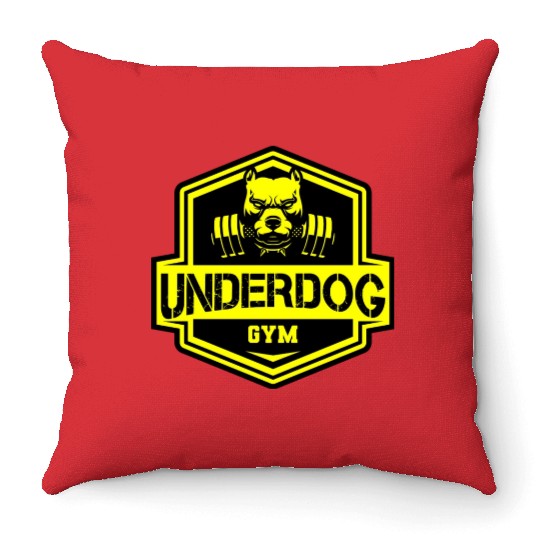 Pitbull - Underdog GYM Throw Pillows