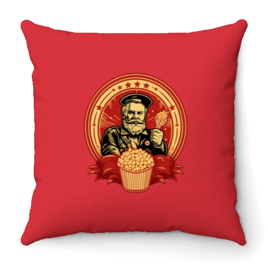 Popcorn Communist Propaganda #1 Throw Pillows