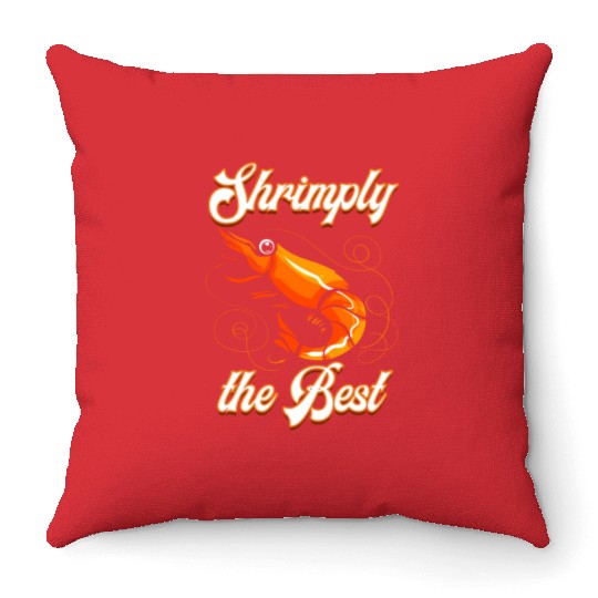 Funny shrimp food shrimp design for seafood chefs Throw Pillows