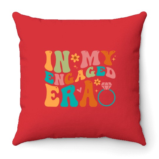 In My Engaged Era Fiance Engagement Future Bride M Throw Pillows