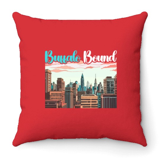 Buffalo City New York USA America United States Throw Pillows