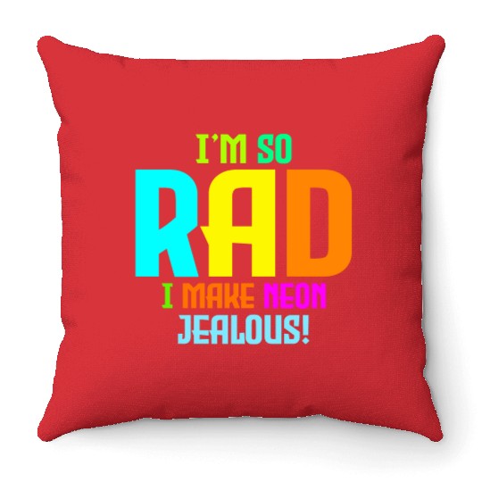 Rad '80s Neon-Inspired Design - Retro Style Throw Pillows