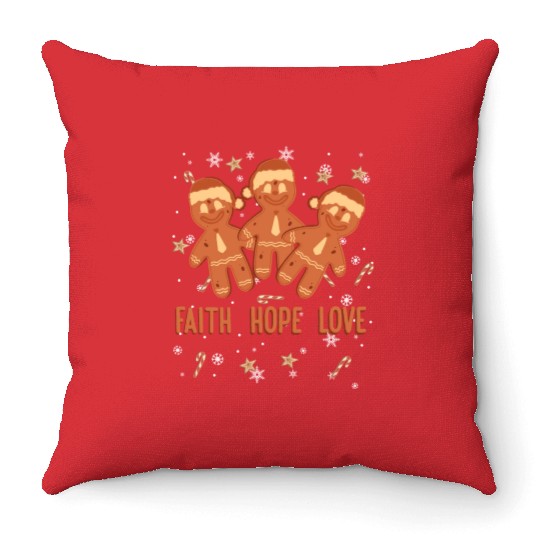 Faith Hope Love Religious Christmas Costume Throw Pillows