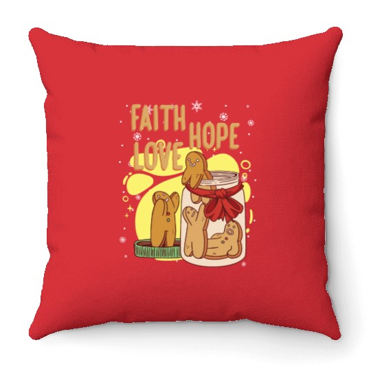 Faith Hope Love Religious Christmas Costume Throw Pillows