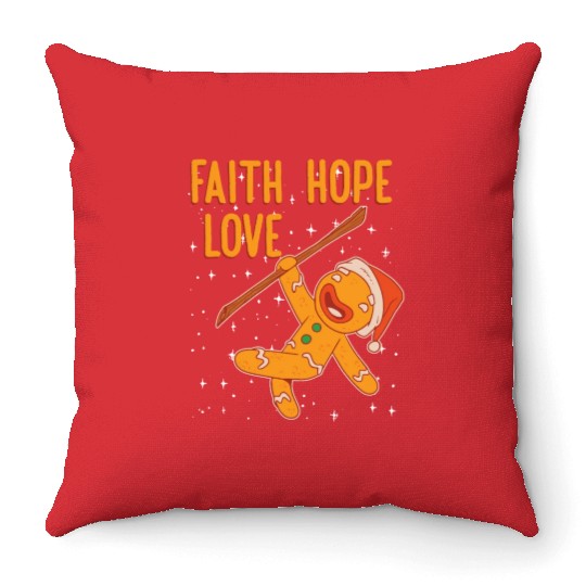 Faith Hope Love Religious Christmas Costume Throw Pillows