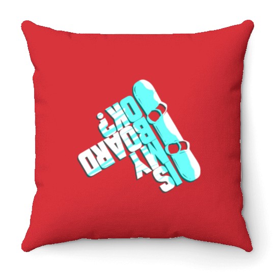 Funny Snowboarding Gift for Winter Holidays Throw Pillows
