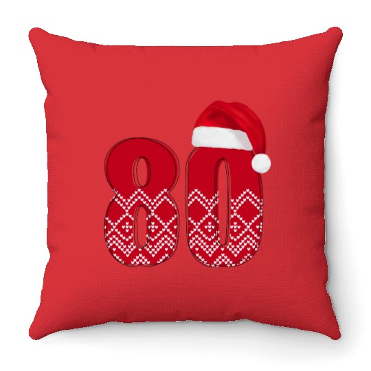 80th Birthday - Congratulations Number Eighty! Throw Pillows