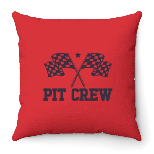 Pit Crew Racing Enthusiast Racer Birthday Pit Crew Throw Pillows
