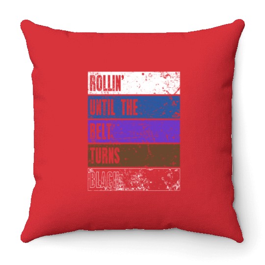 Brazilian Jiu Jitsu belt color BJJ gift MMA Throw Pillows