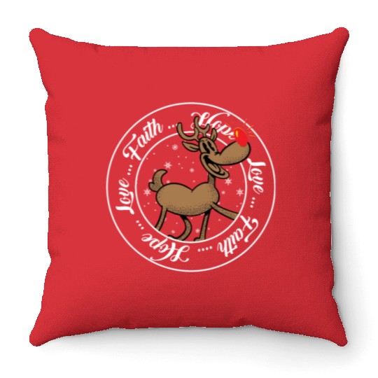 Religious Family Faith Hope Love Christmas Throw Pillows