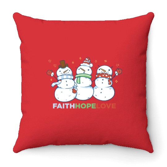 Religious Family Faith Hope Love Christmas Throw Pillows