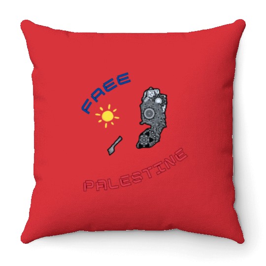 FREE PALESTINE, FREE GAZA PALESTINE. Throw Pillows