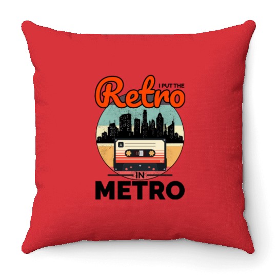 Retro Meets Metro: Iconic '80s Vibes Cityscape Throw Pillows