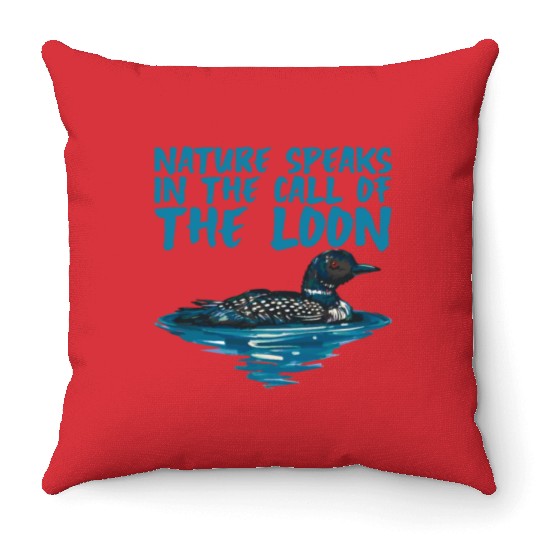 Nature Speaks In The Call Of The Loon 2 Throw Pillows