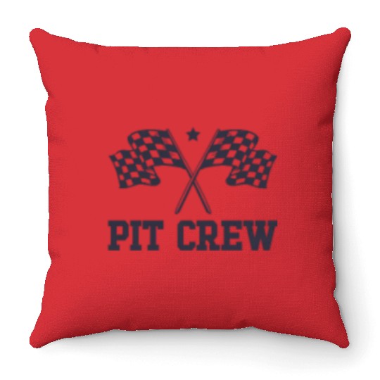 Pit Crew Racing Enthusiast Racer Birthday Pit Crew Throw Pillows