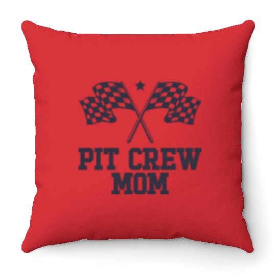 Pit Crew Mom Racing Enthusiast Racer Birthday Gift Throw Pillows