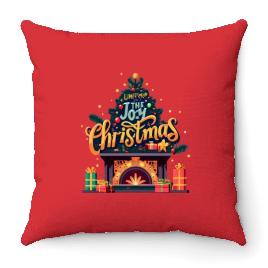 The Joy Christmas Throw Pillows