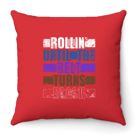 MMA Brazilian Jiu Jitsu belt color BJJ gift Throw Pillows