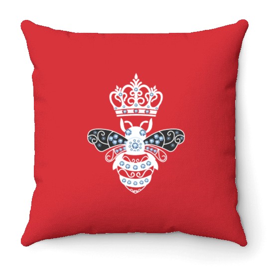 Queen Bee Crown Women Hive Beekeeping Bee Women Throw Pillows