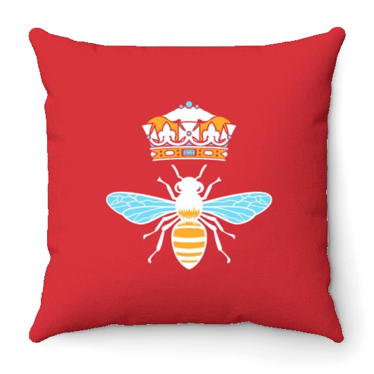 Queen Bee Crown Women Hive Beekeeping Bee Women Throw Pillows