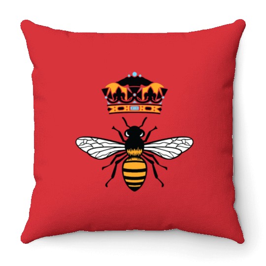 Queen Bee Crown Women Hive Beekeeping Bee Women Throw Pillows
