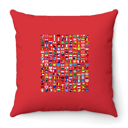 International Flags of the Countries of the World Throw Pillows