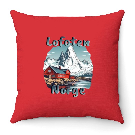 Lofoten Norway Nature Paradise Throw Pillows