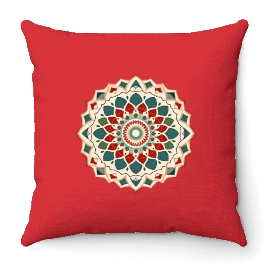 Arabian Mandala Art Throw Pillows