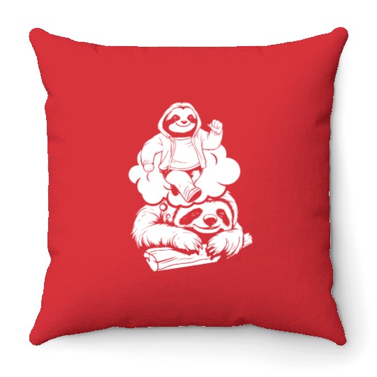 Sloth Funny Throw Pillows